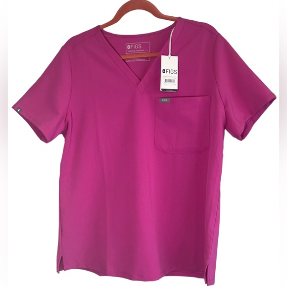 💗💜FIGS Catarina™ One-Pocket Scrub Top Electric Orchid Large NWT - Picture 5 of 13